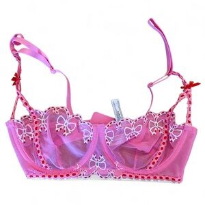 🎀3/$25🎀 Primark Pink and Red Heart Lace Bra